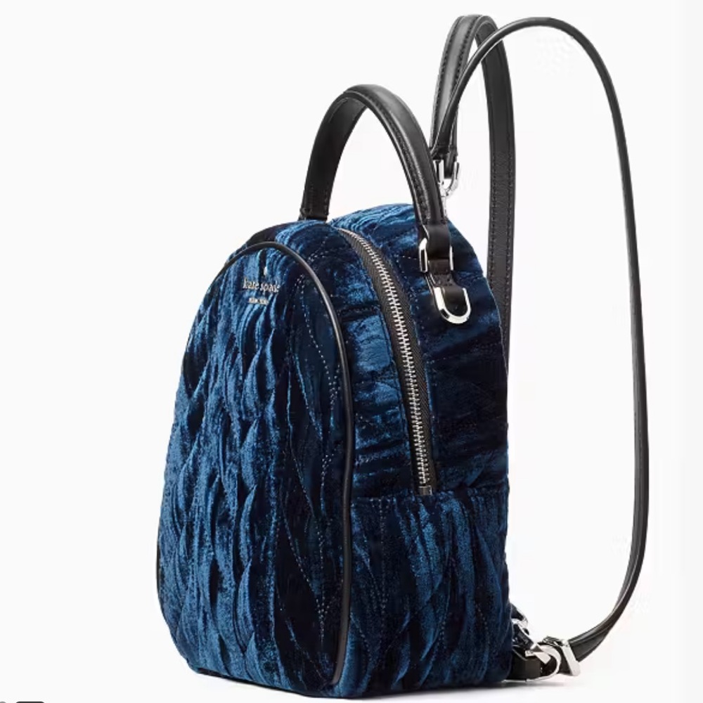Kate Spade New York Briar Lane Quilted Crushed Velvet Mini Convertible Backpack - Picture 11 of 11